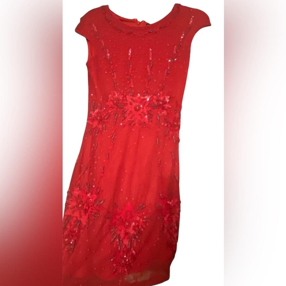 Versace 1969 Elegant Red Embellished Dress